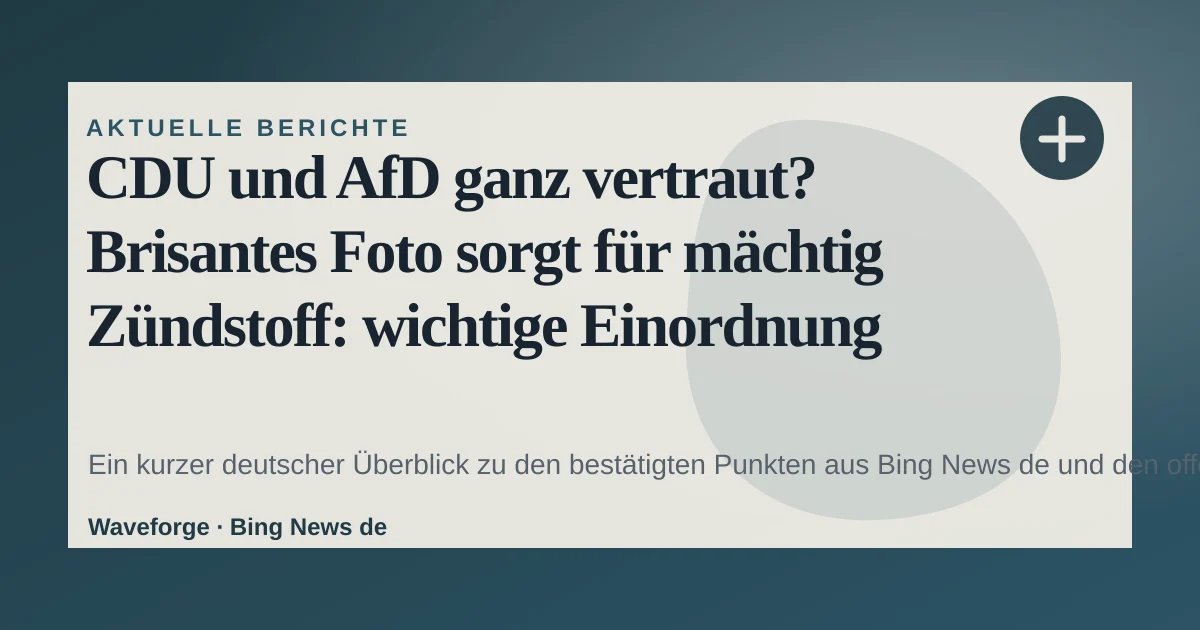 CDU und AfD ganz vertraut? Brisantes Foto sorgt für mächtig Zündstoff: wichtige Einordnung — source-led trend brief illustration