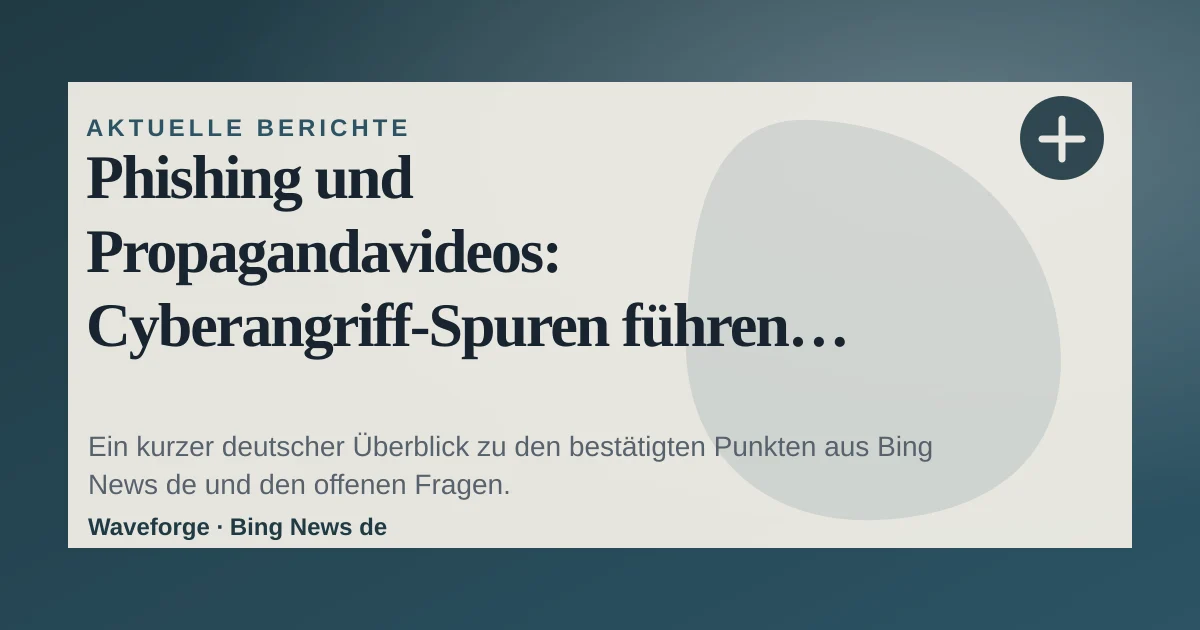 Phishing und Propagandavideos: Cyberangriff-Spuren führen nach Russland: wichtige Einordnung — source-led trend brief illustration