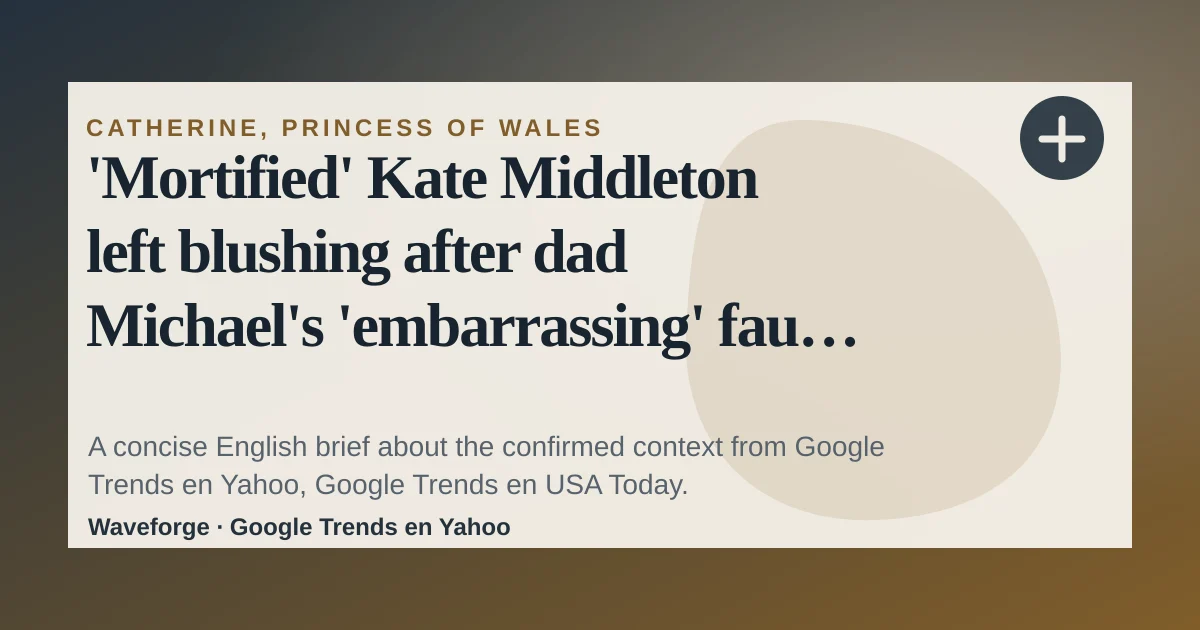 'Mortified' Kate Middleton left blushing after dad Michael's 'embarrassing' faux pas at Wimbledon: key context — source-led trend brief illustration