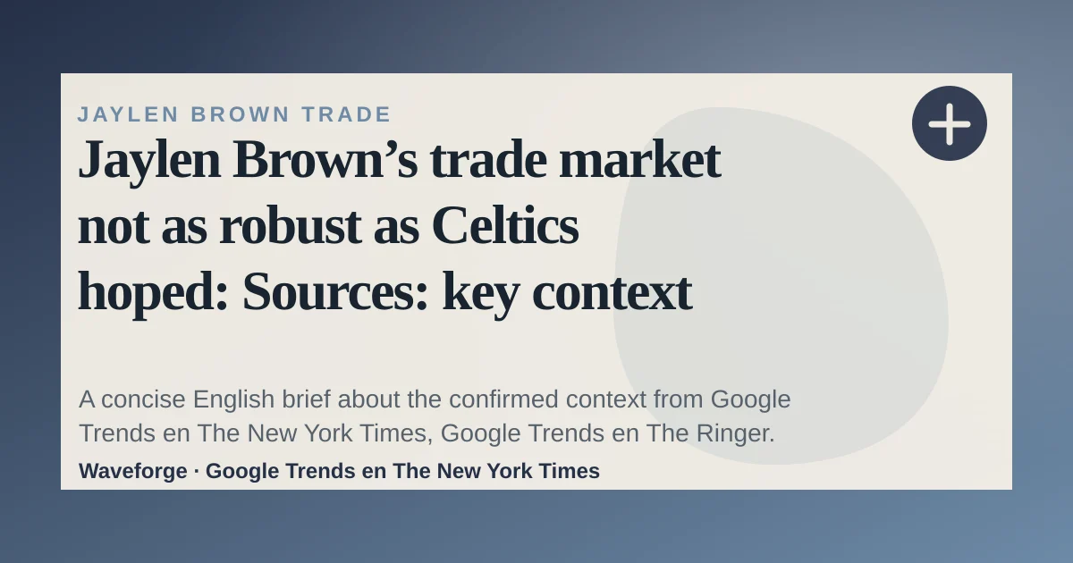 Jaylen Brown’s trade market not as robust as Celtics hoped: Sources: key context — source-led trend brief illustration