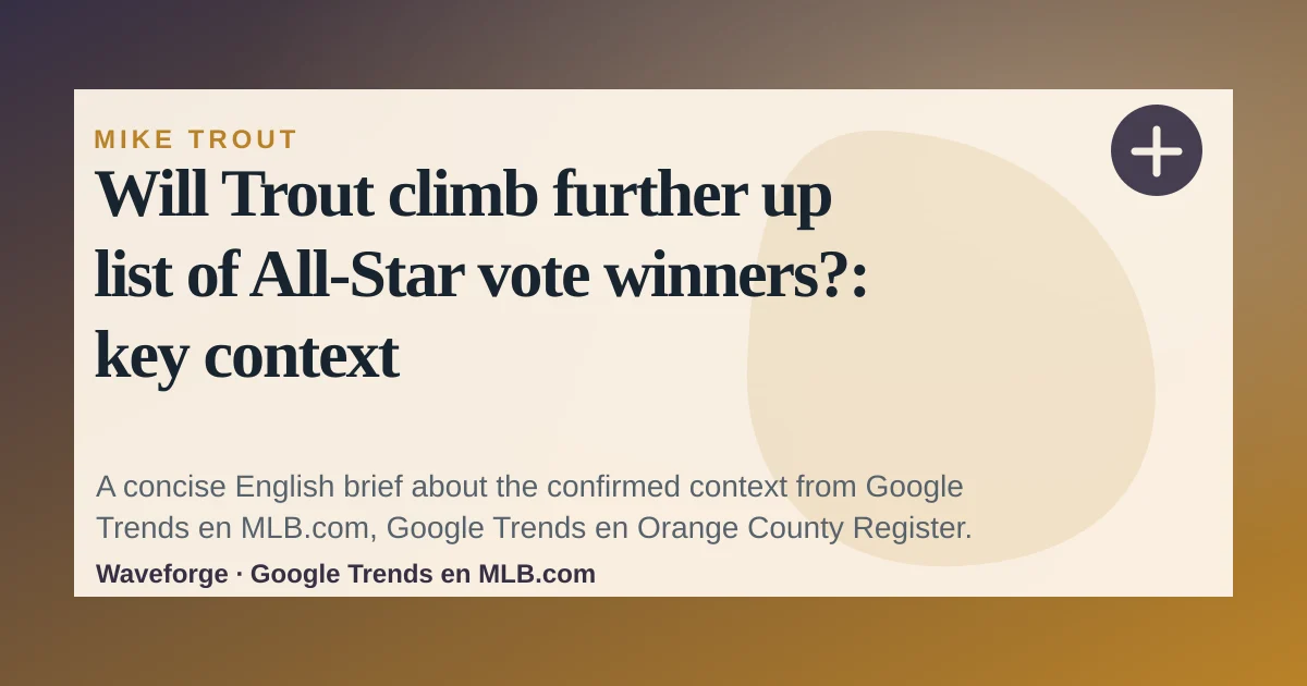 Will Trout climb further up list of All-Star vote winners?: key context — source-led trend brief illustration
