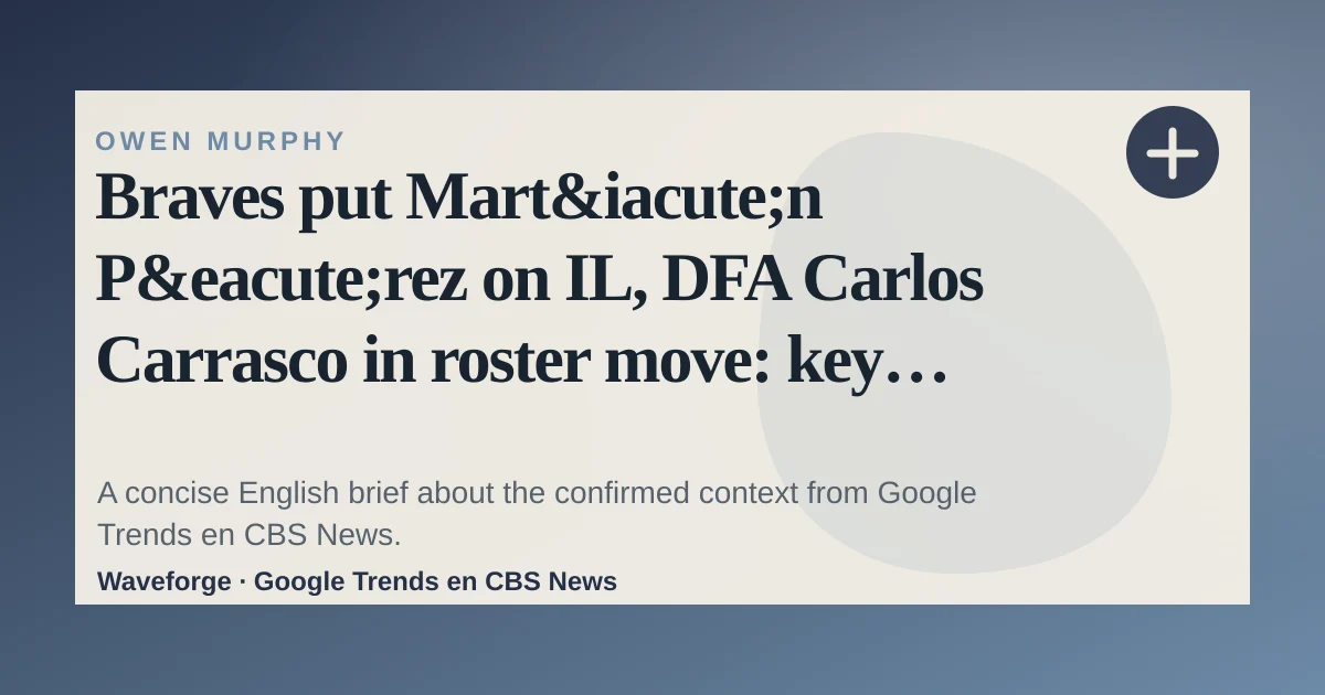 Braves put Martín Pérez on IL, DFA Carlos Carrasco in roster move: key context — source-led trend brief illustration