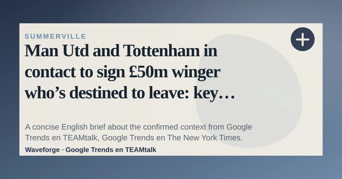 Man Utd and Tottenham in contact to sign £50m winger who’s destined to leave: key context — source-led trend brief illustration