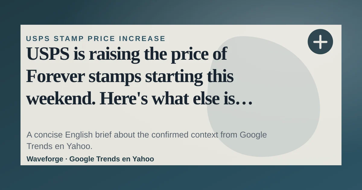USPS is raising the price of Forever stamps starting this weekend. Here's what else is changing.: key context — source-led trend brief illustration