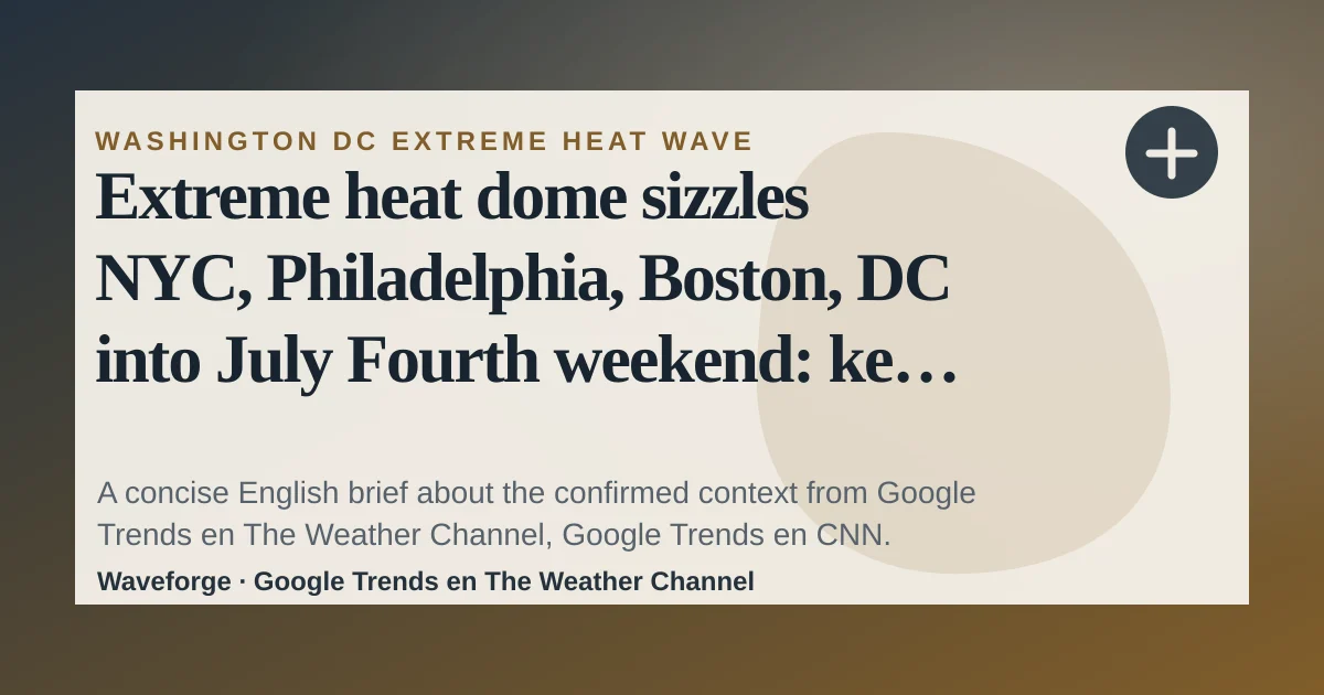 Extreme heat dome sizzles NYC, Philadelphia, Boston, DC into July Fourth weekend: key context — source-led trend brief illustration