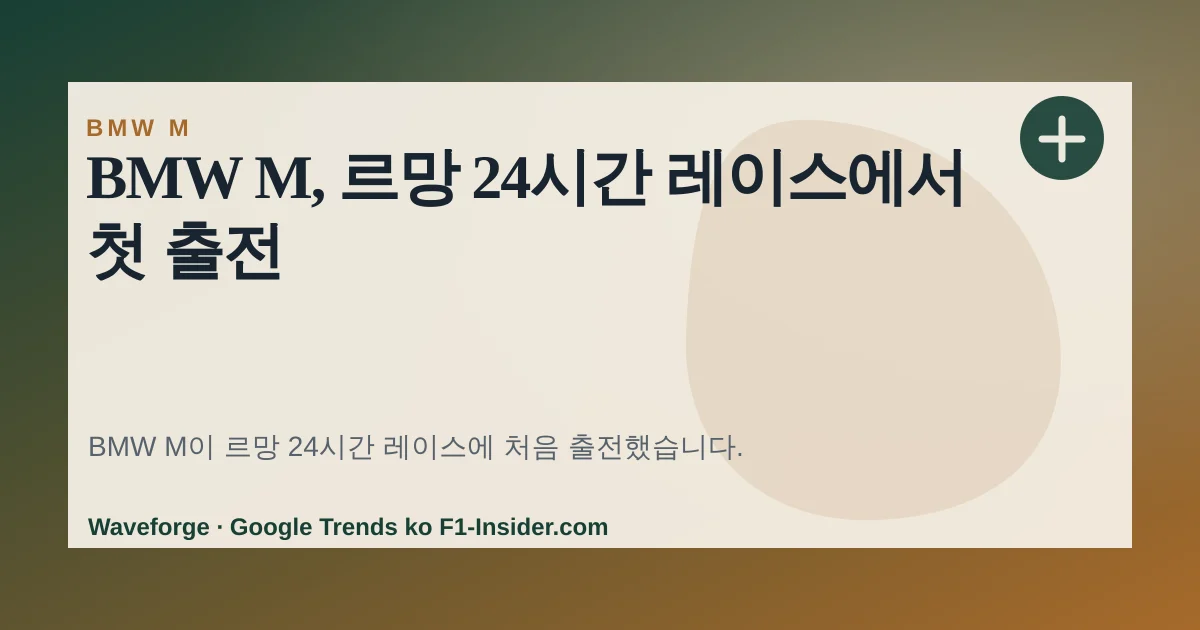 BMW M, 르망 24시간 레이스에서 첫 출전 — source-led trend brief illustration